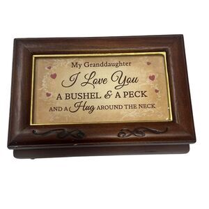 Bradford Exchange Granddaughter, I Love You A Bushel and A Peck Wooden Music Box